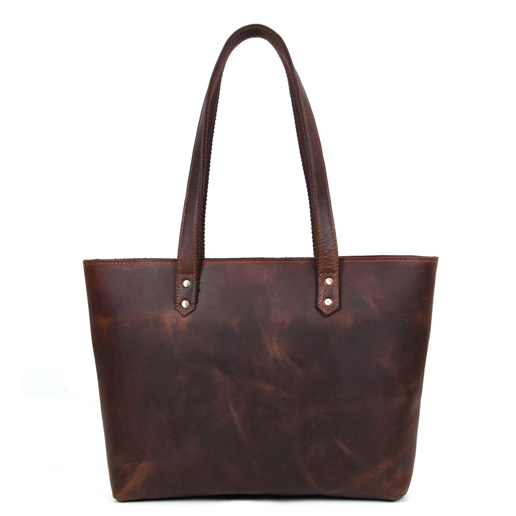 Classic Brown Leather Tote Bag