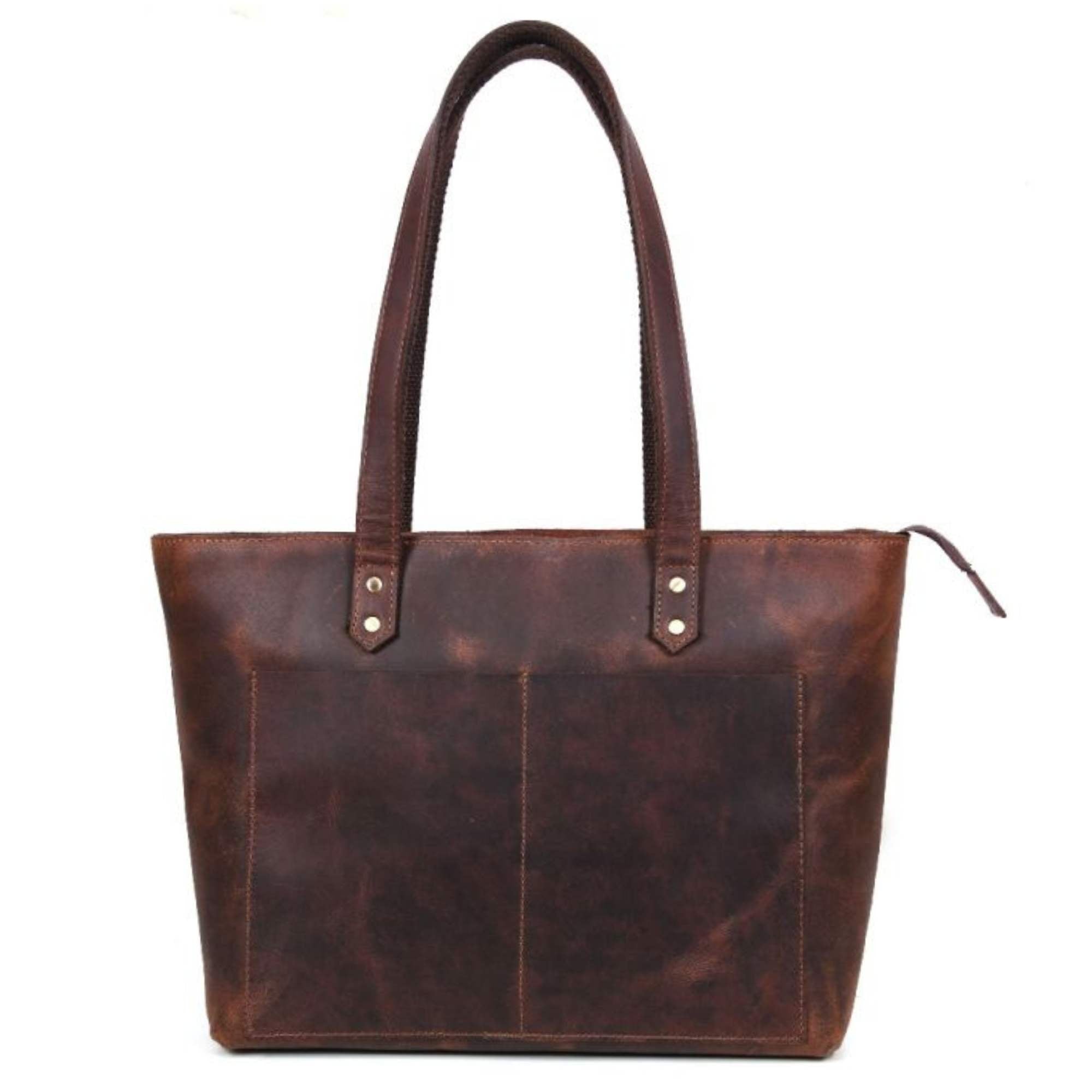 Classic Brown Leather Tote Bag